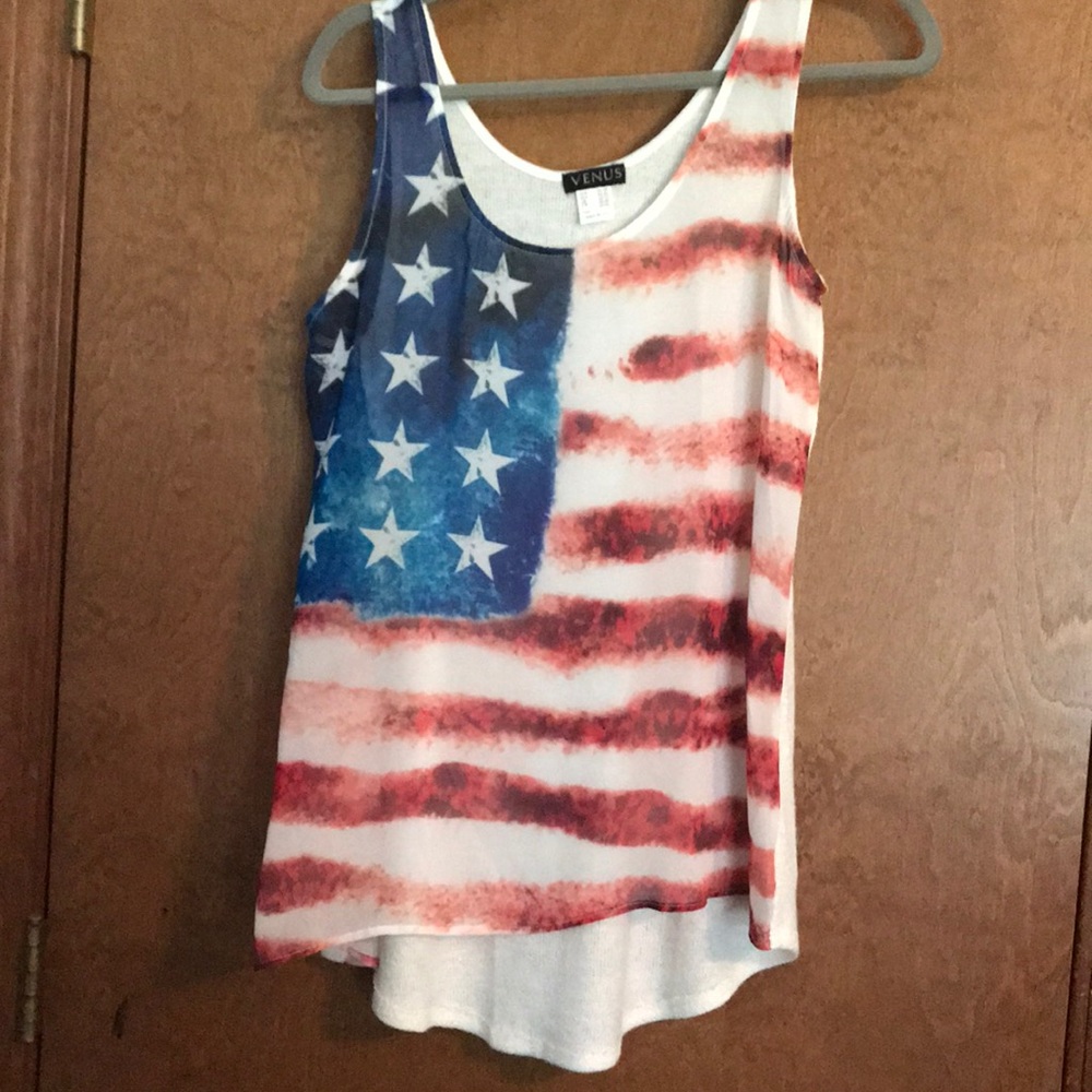 VENUS American Flag Tank Top - Red, White, and Blue
